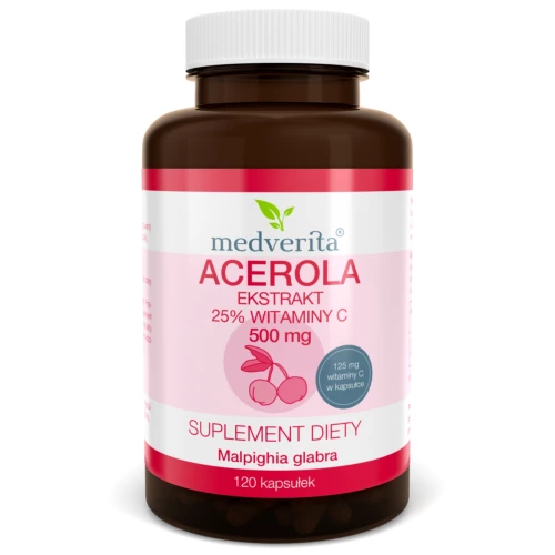 Medverita - Acerola 500 mg - 120 kapsułek Medverita - Acerola 500 mg - 120 kapsułek